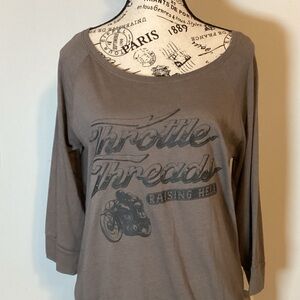 🌟NWT🌟 WOMENS LIGHTWEIGHT BIKER THROTTLE THREADS  TOP SZ. M COTTON